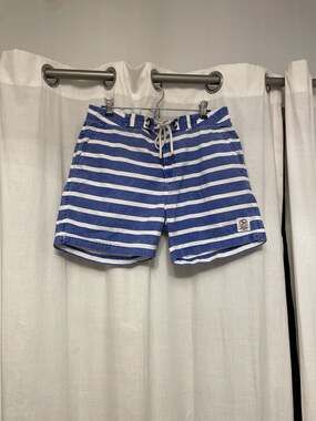 Polo Ralph Lauren Blue White Striped Naval Rescue Patrol Swim Trunks Size 32
Ret